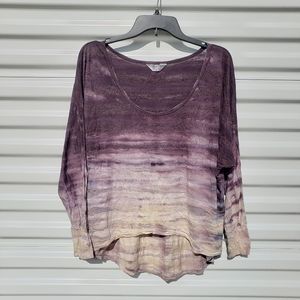 Hard Tail scoop neck tie-dye ombre sparky striped